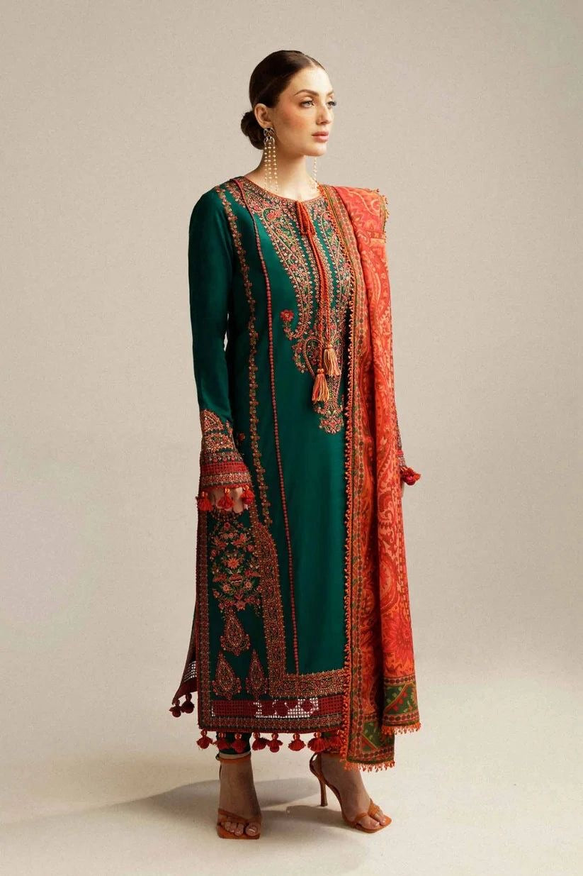 HUSSAIN REHAR DHANK EMBROIDERED UNSTITCH 3pc