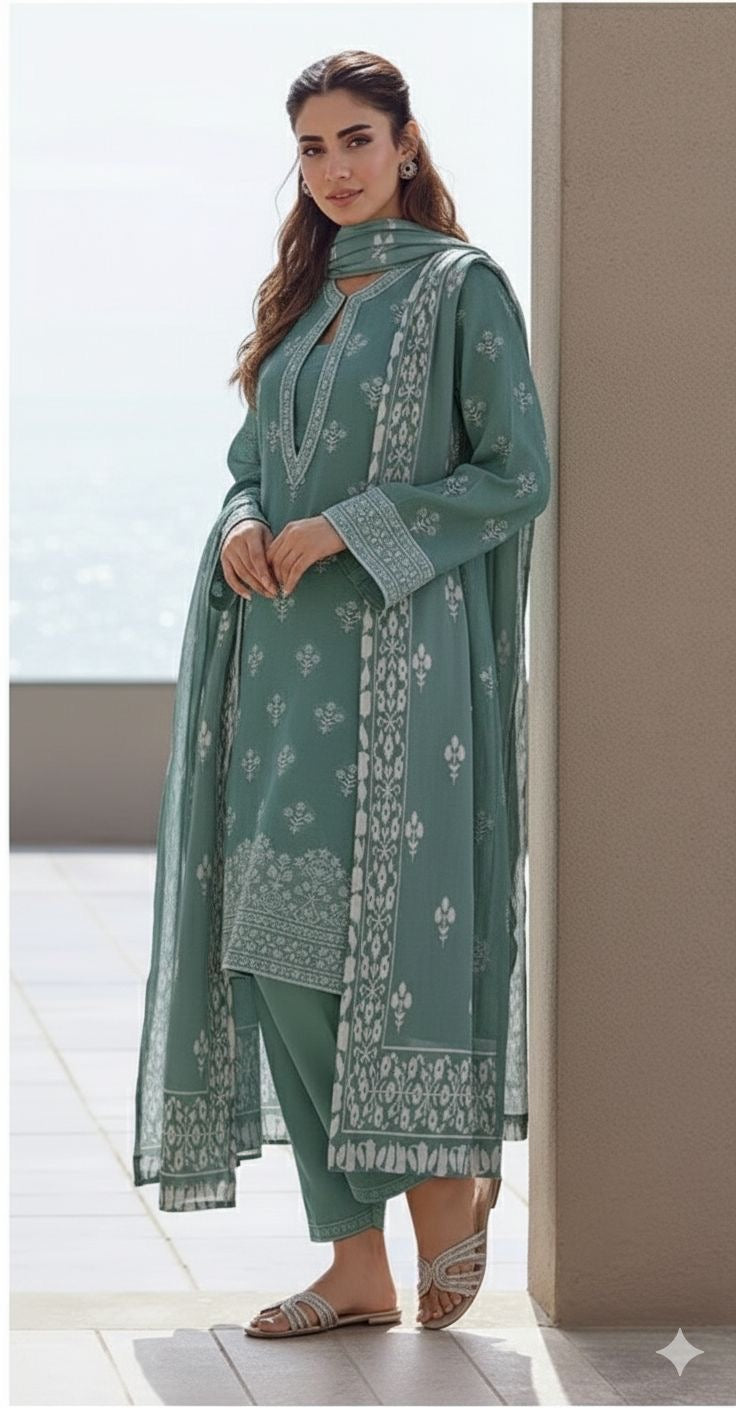 CROSS STiTCH DHANAK UNSTICHED 3pc