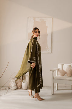 VINTAGE KHADAR EMBROIDERED UNSTITCH 3pc