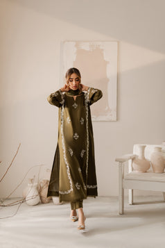 VINTAGE KHADAR EMBROIDERED UNSTITCH 3pc